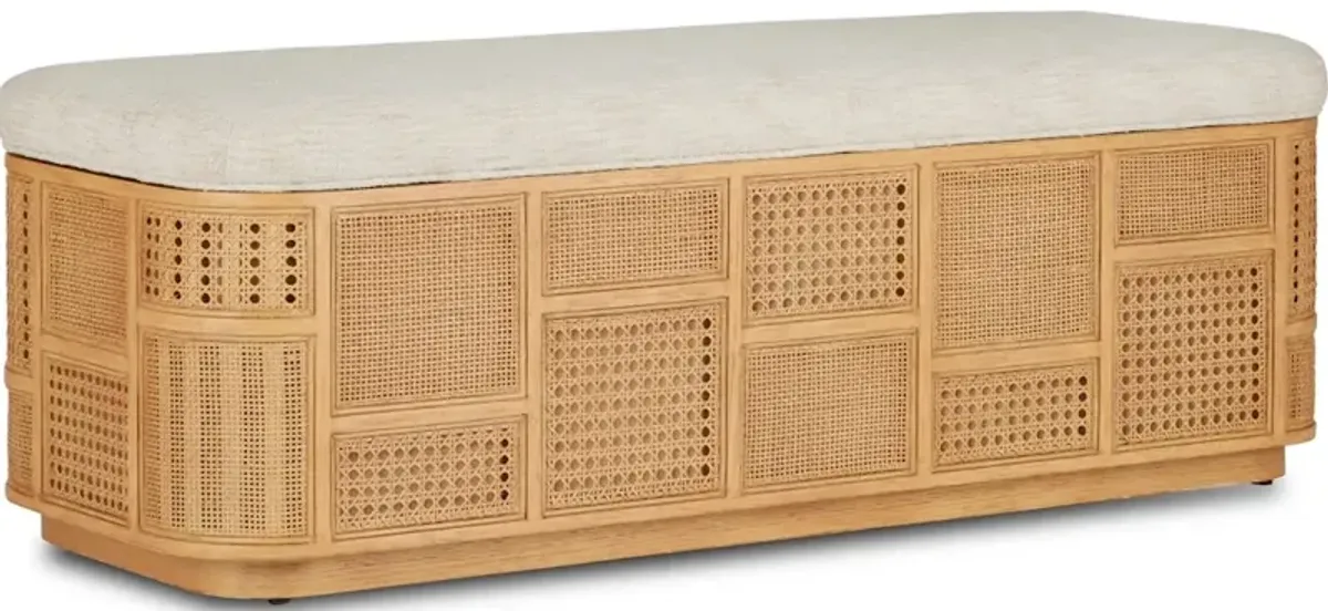 Anisa Sea Sand Storage Bench, Dunmeyer Parchment