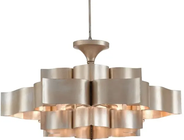 Grand Lotus Large Silver Chandelier