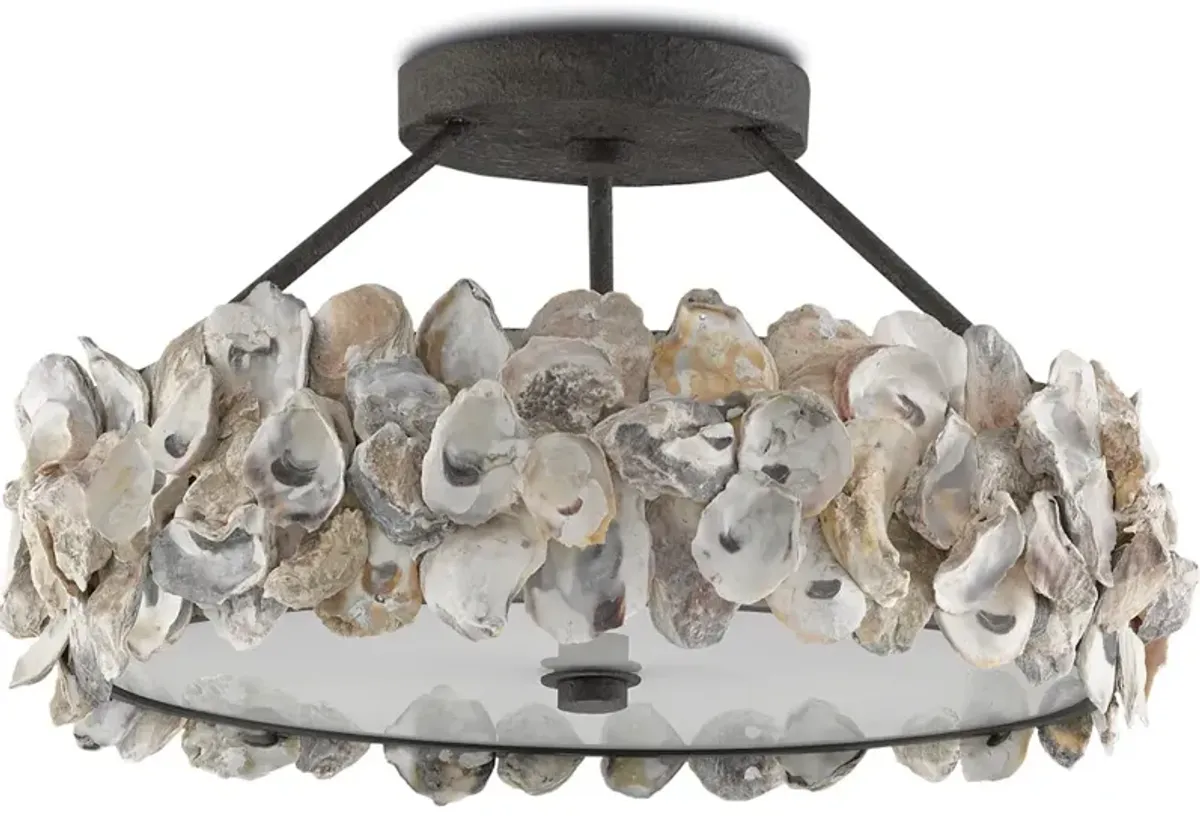 Oyster Shell Semi-Flush Mount