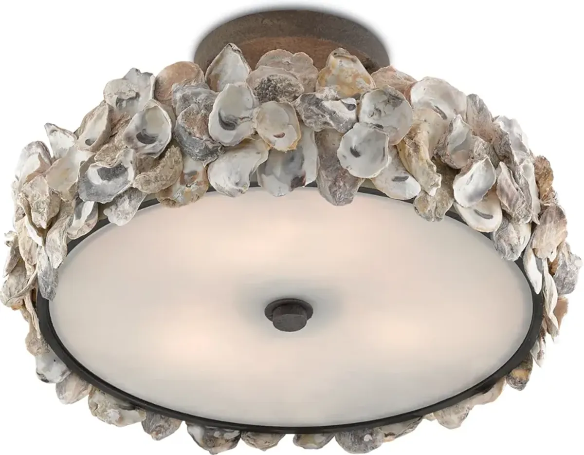 Oyster Shell Semi-Flush Mount