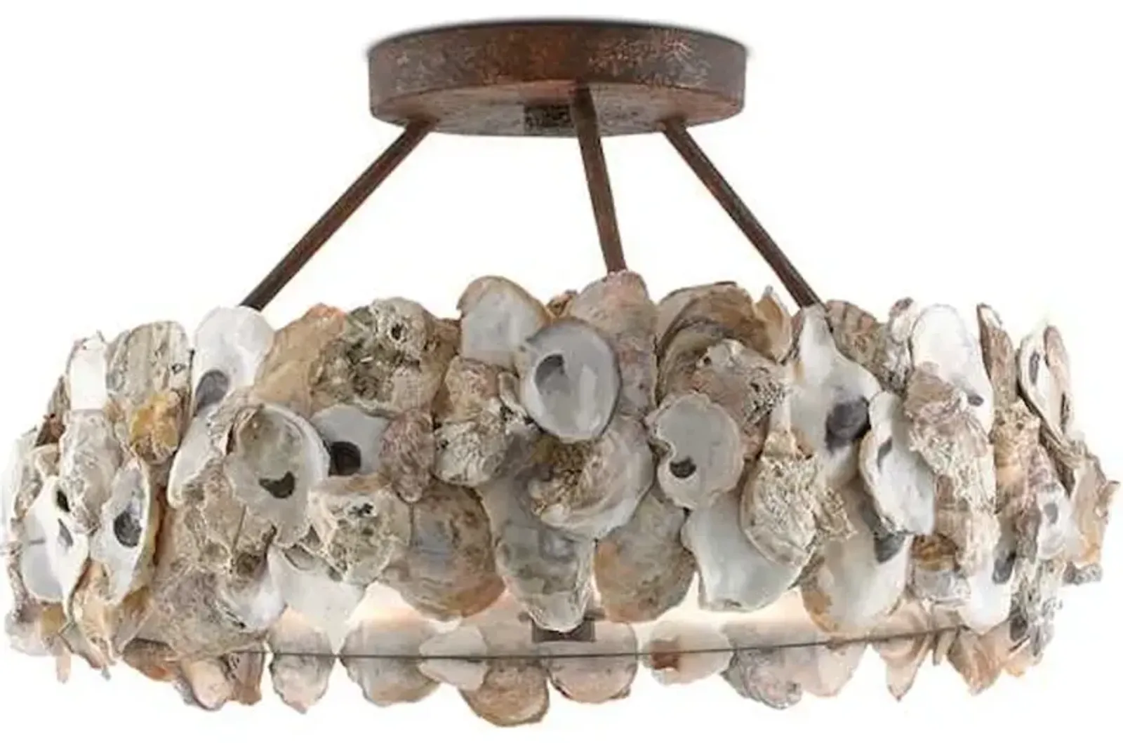 Oyster Shell Semi-Flush Mount