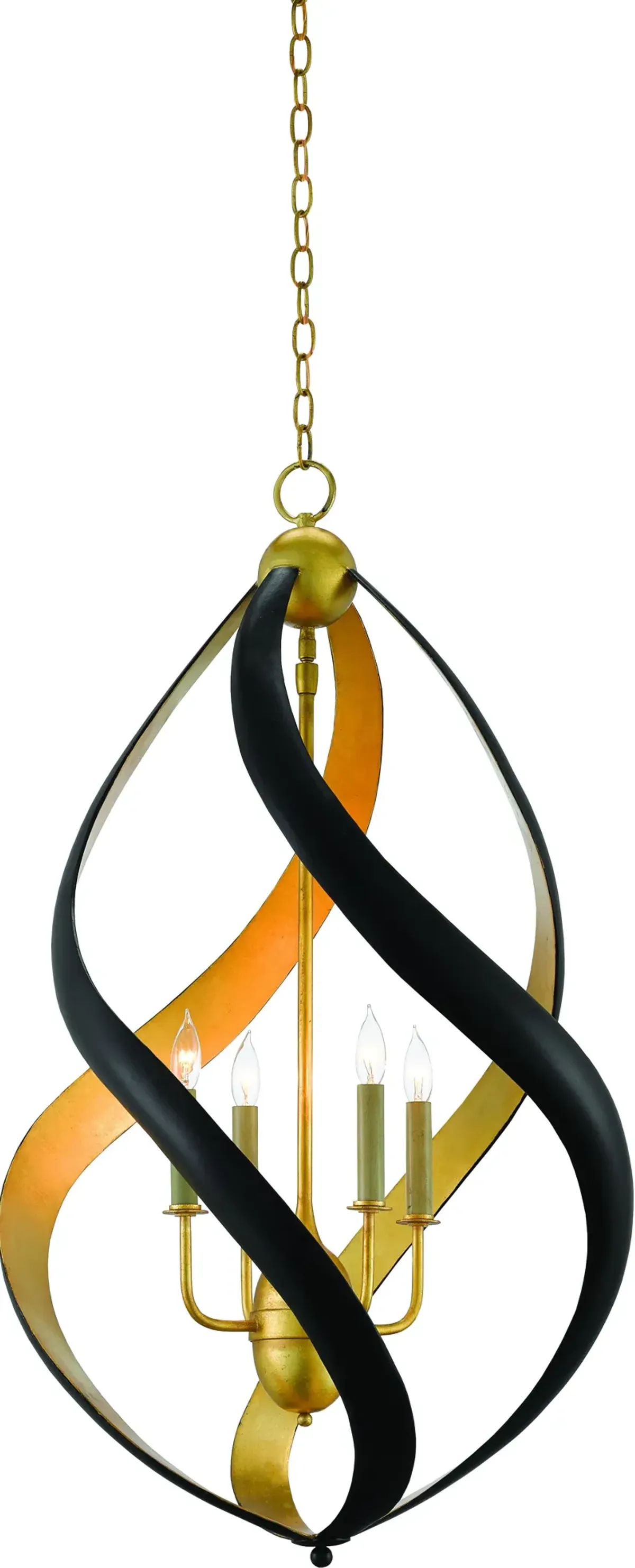 Trephine Black and Gold Chandelier