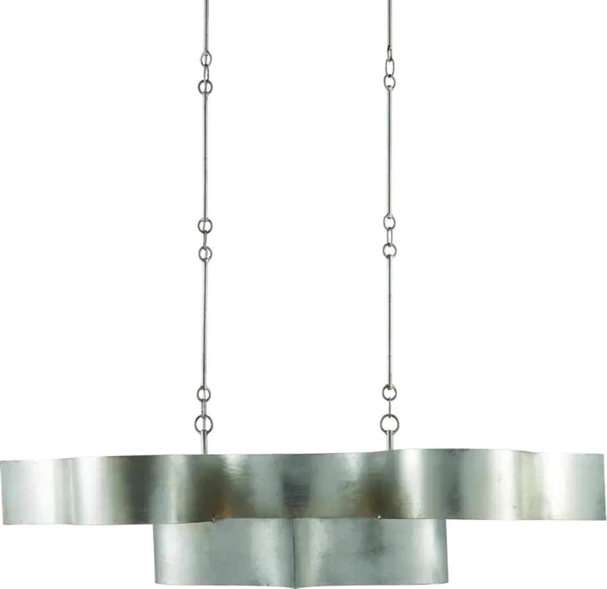 Grand Lotus Silver Oval Chandelier