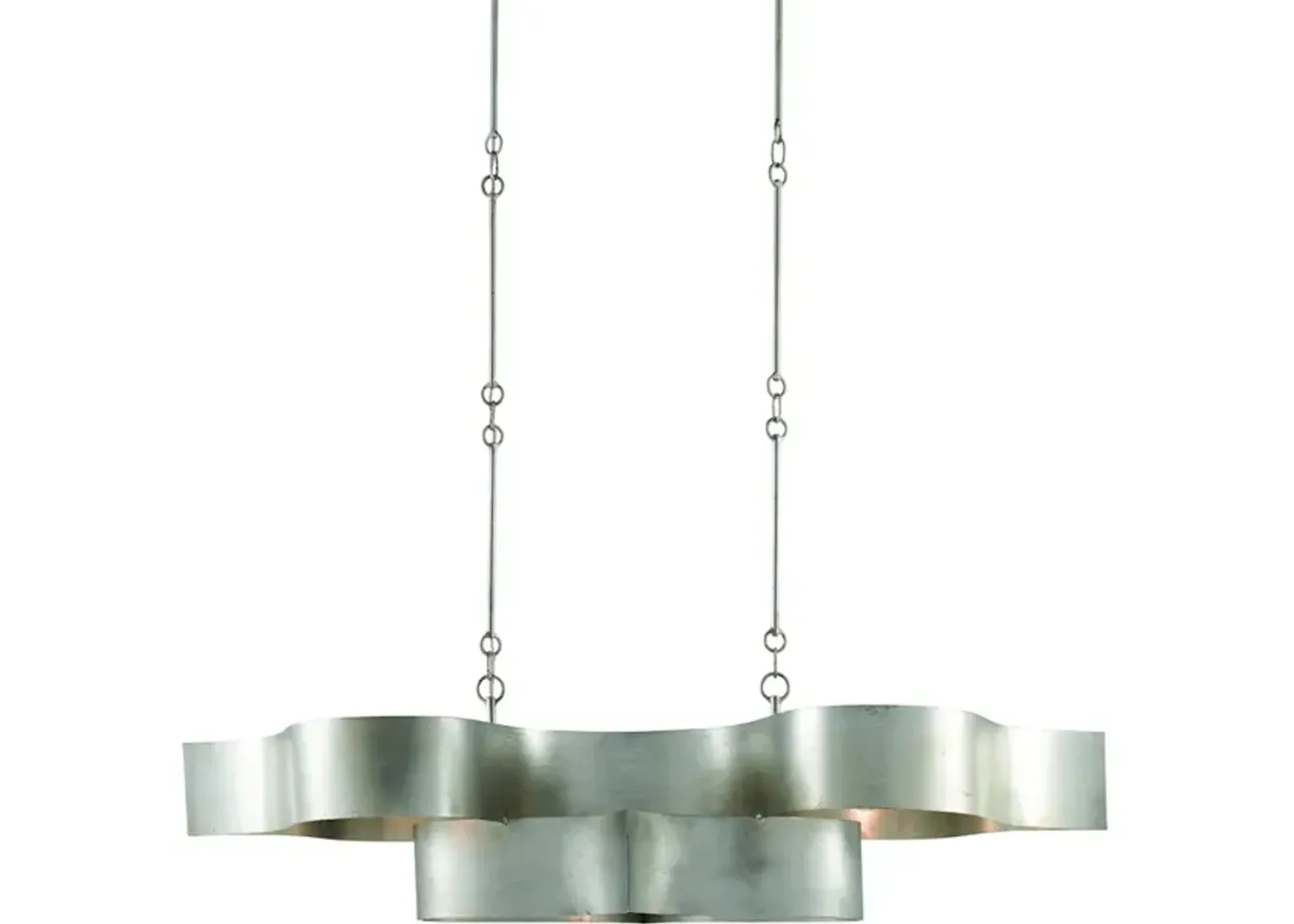 Grand Lotus Silver Oval Chandelier