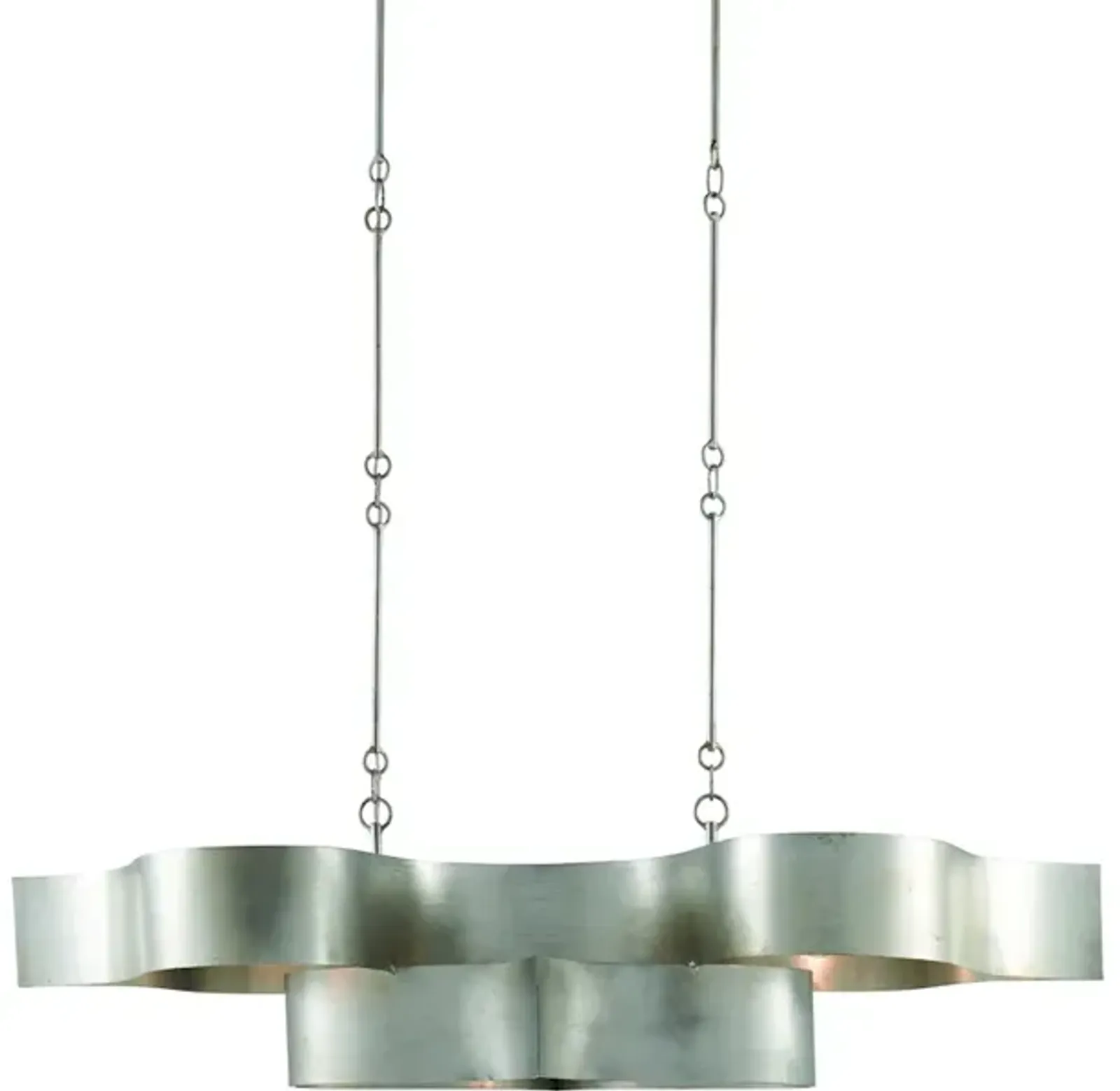 Grand Lotus Oval Silver Chandelier