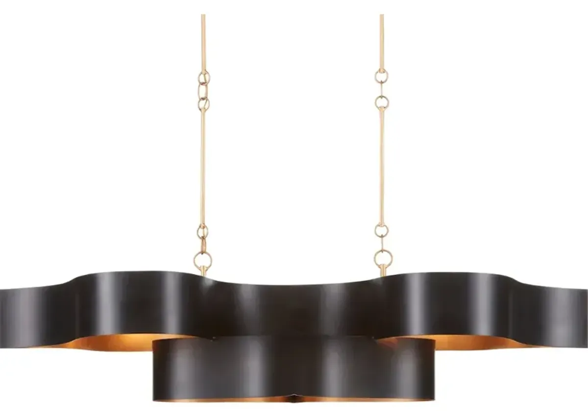 Grand Lotus Oval Black Chandelier