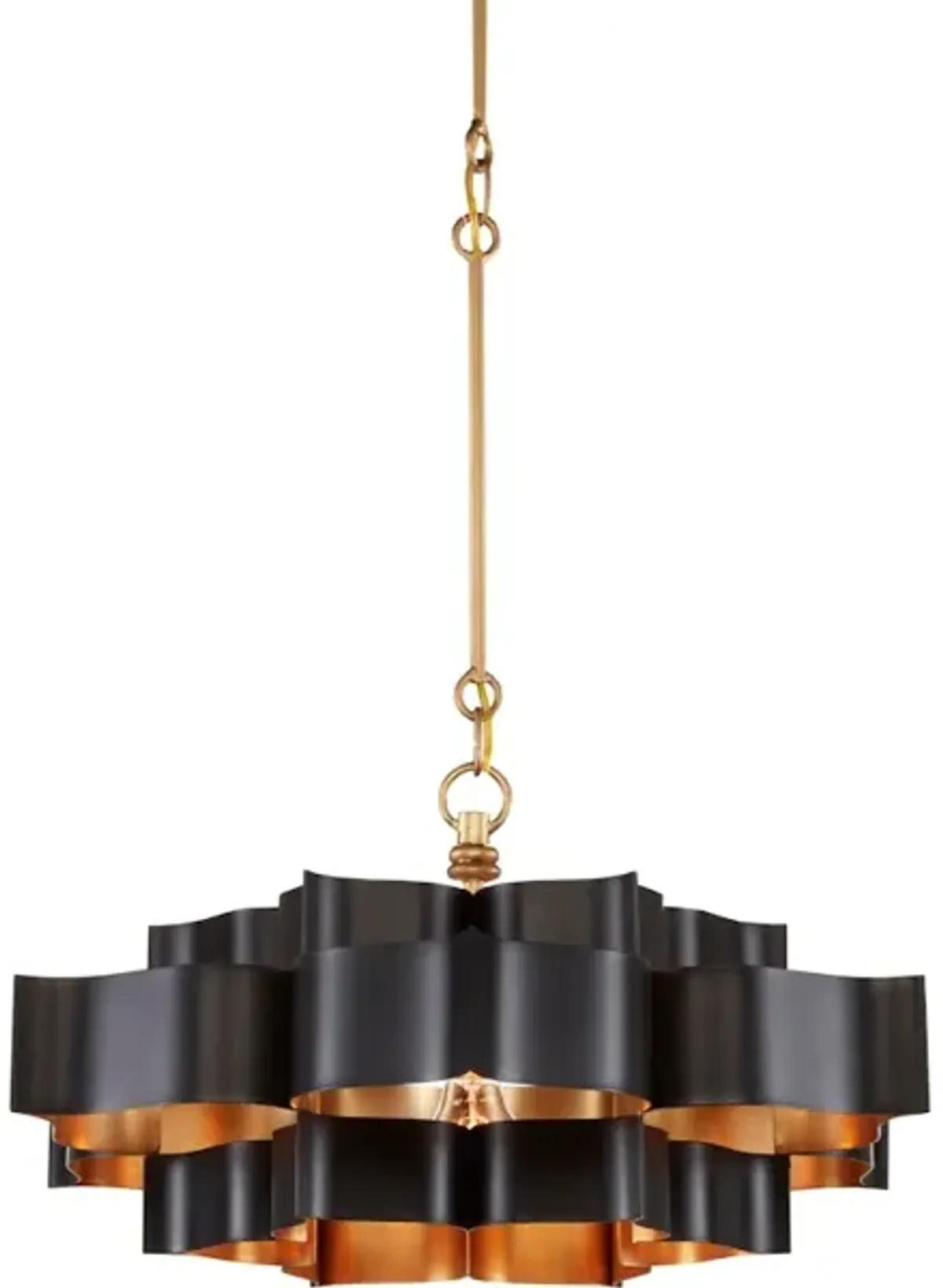 Grand Lotus Small Black Chandelier