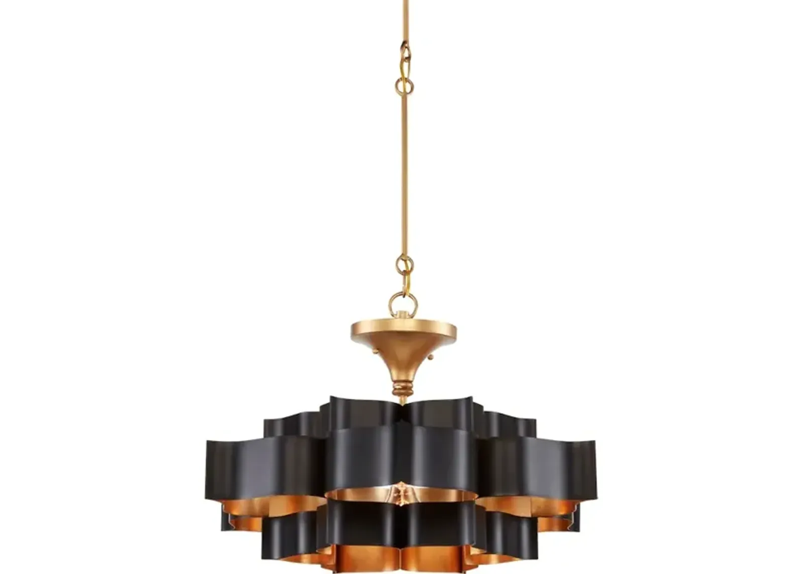 Grand Lotus Small Black Chandelier