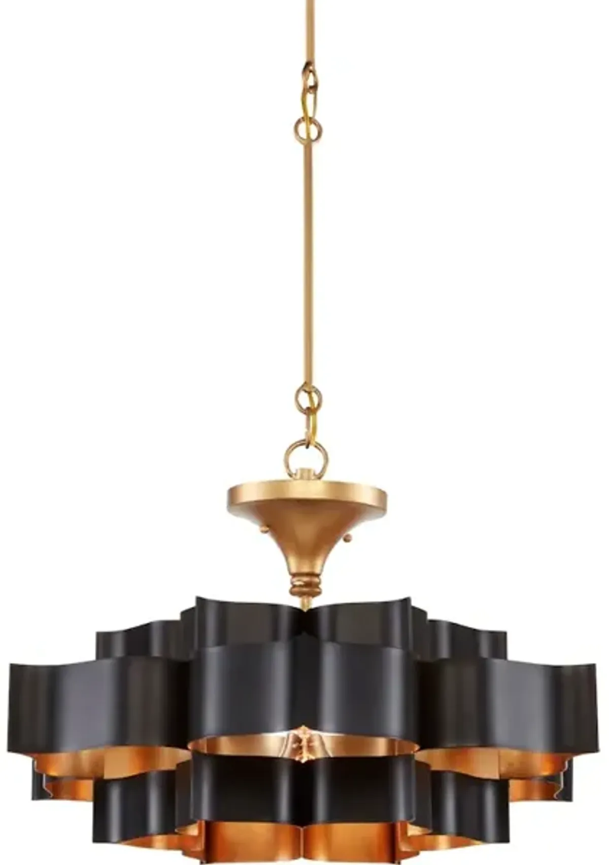 Grand Lotus Small Black Chandelier