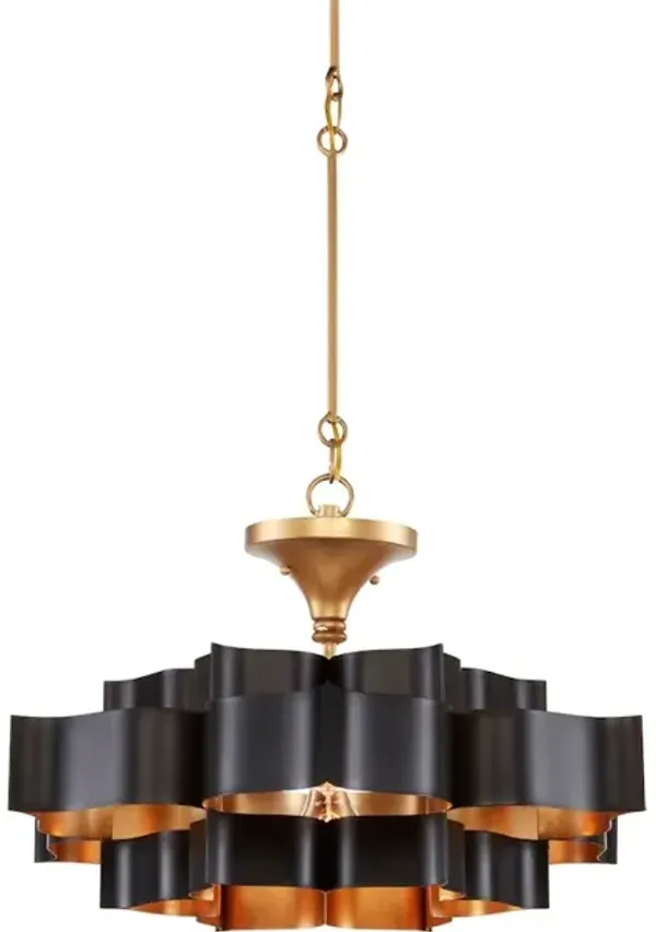 Grand Lotus Small Black Chandelier
