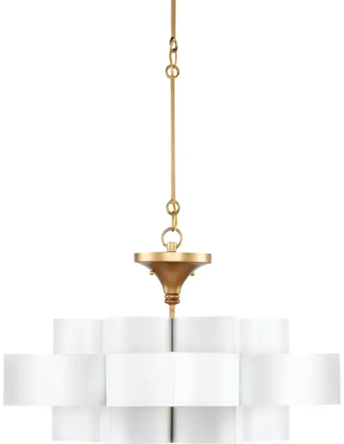 Grand Lotus Small White Chandelier