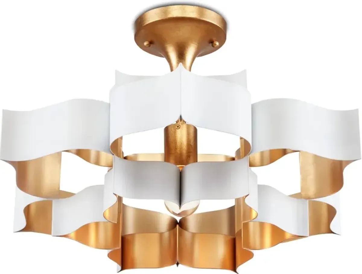 Grand Lotus Small White Chandelier