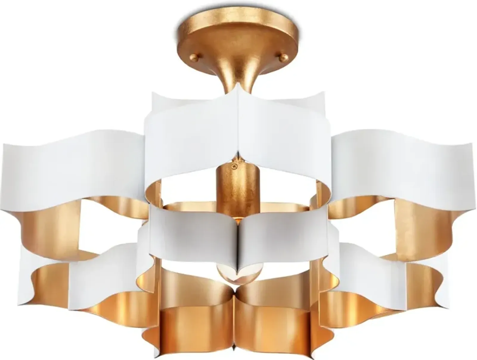 Grand Lotus Small White Chandelier