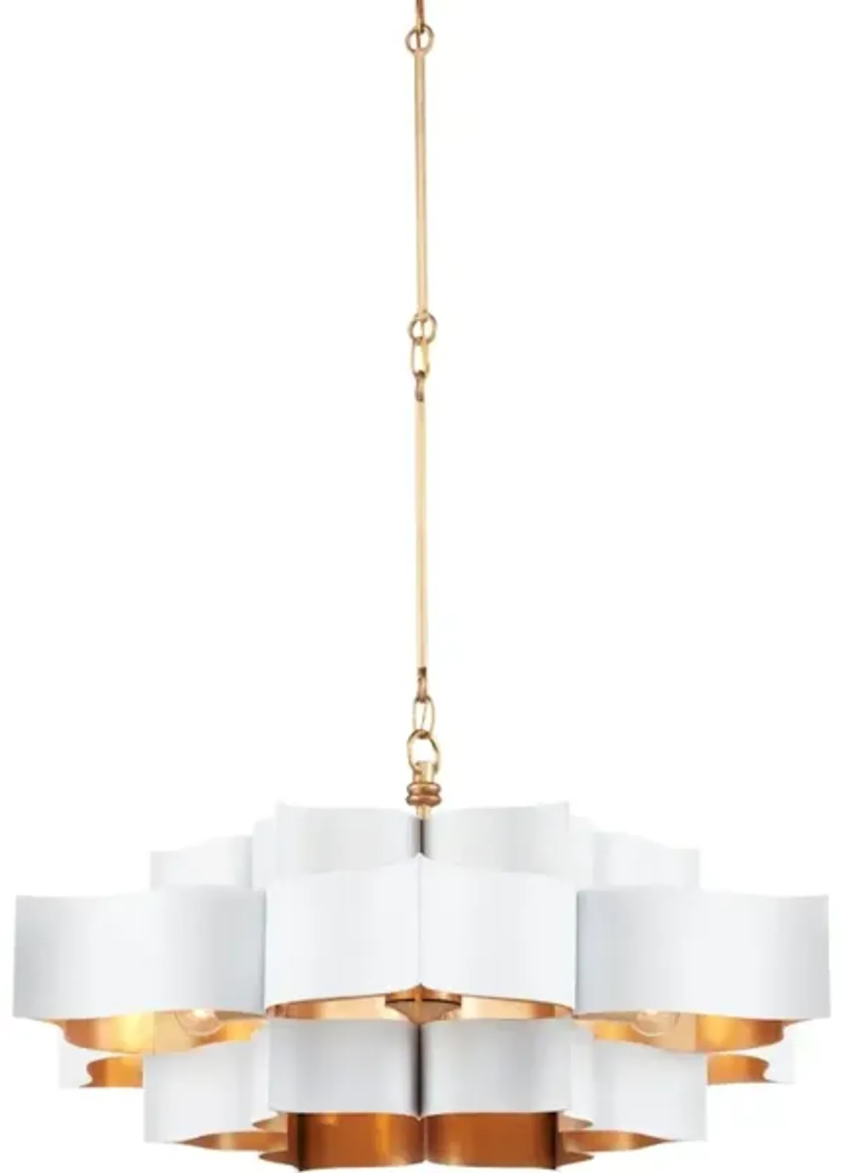 Grand Lotus Large White Chandelier