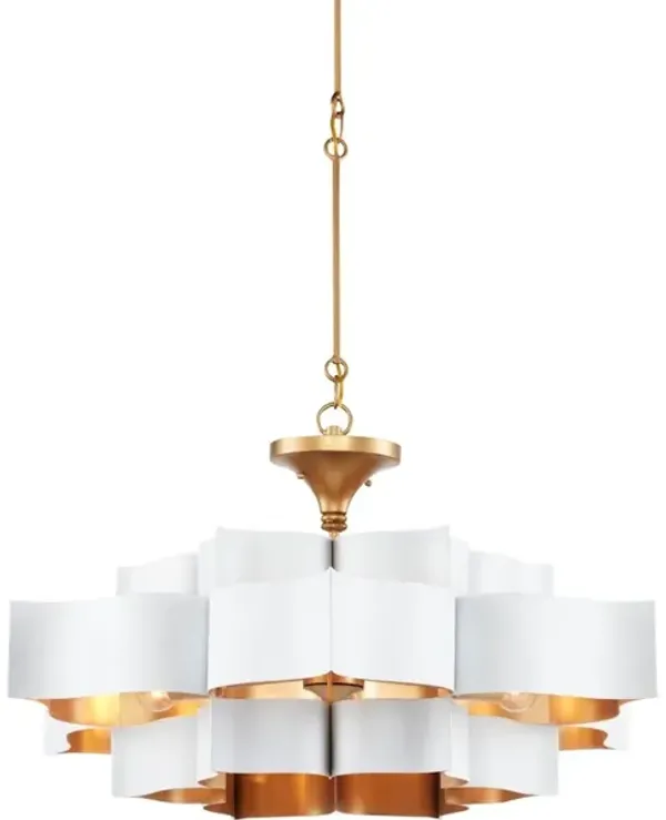 Grand Lotus Large White Chandelier