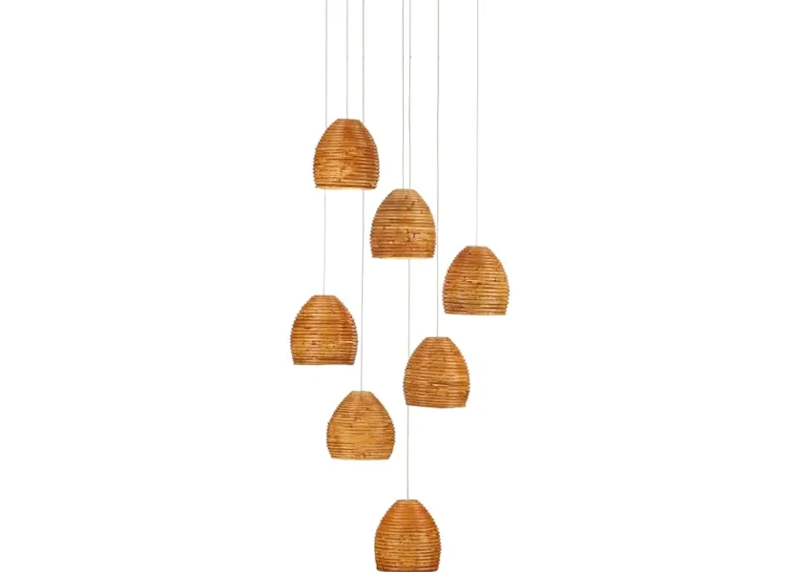 Beehive 7-Light Round Multi-Drop Pendant