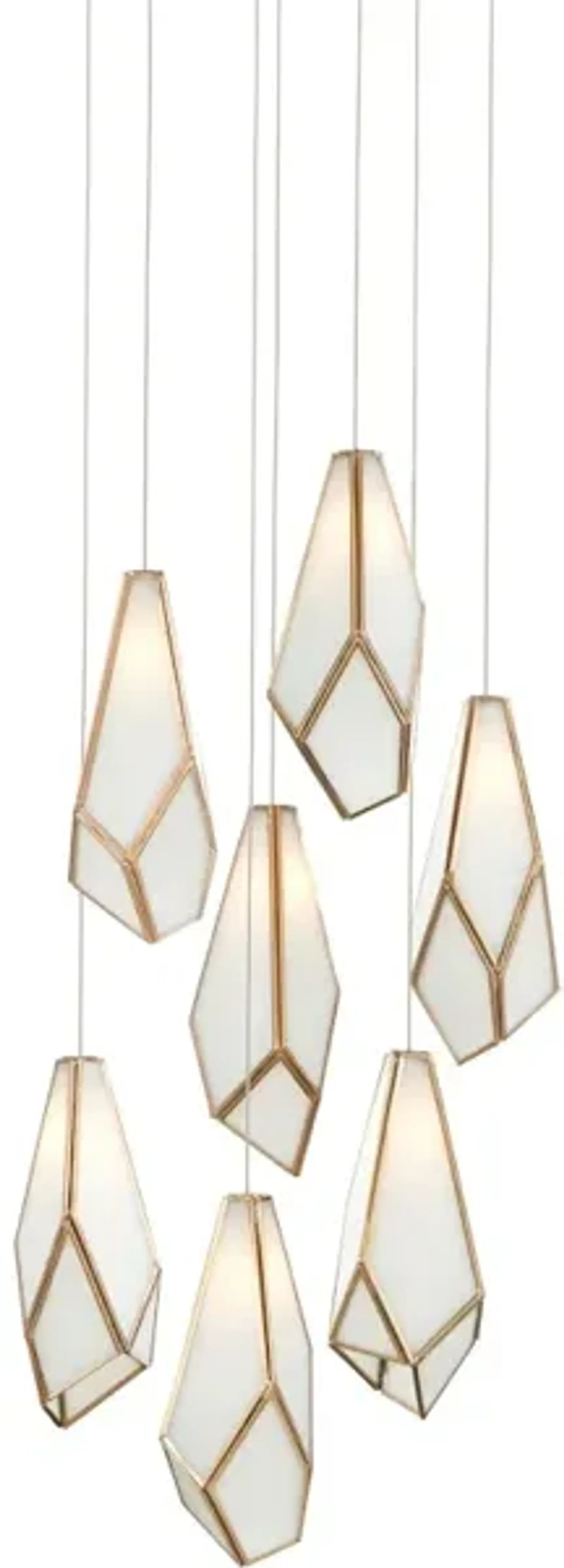 Glace White 7-Light Round Multi-Drop Pendant