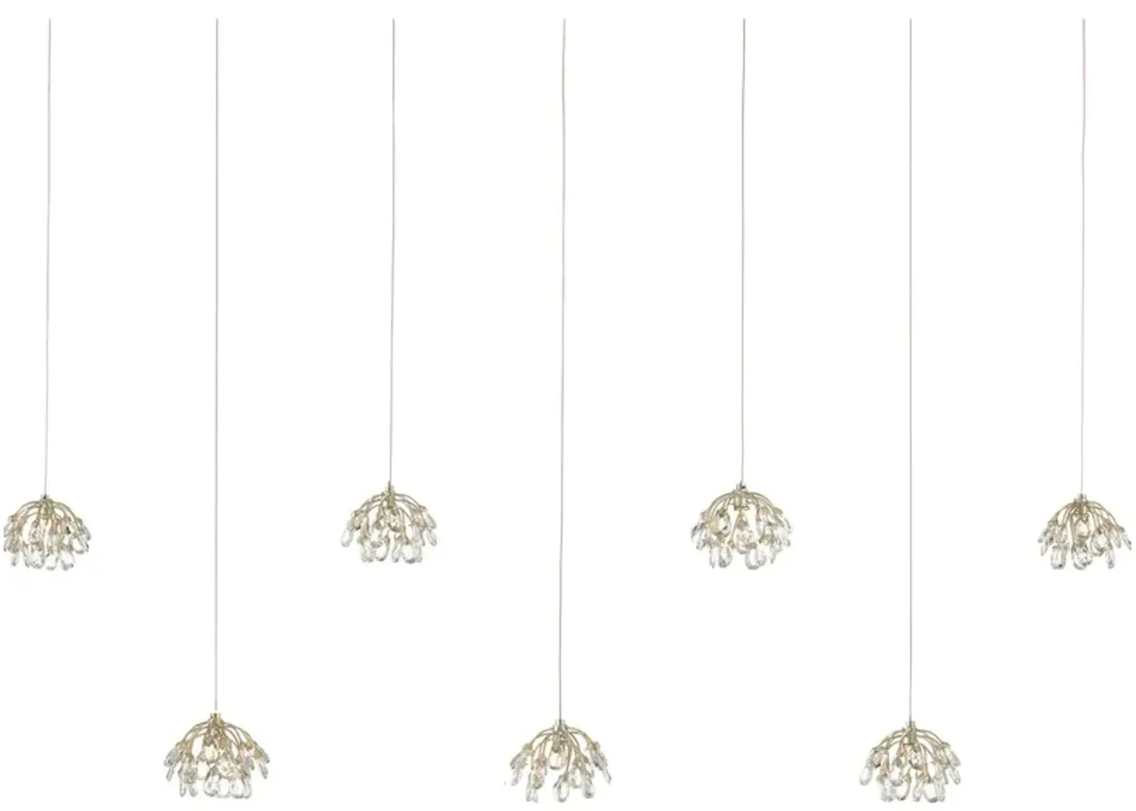 Crystal Bud 7-Light Linear Multi-Drop Pendant