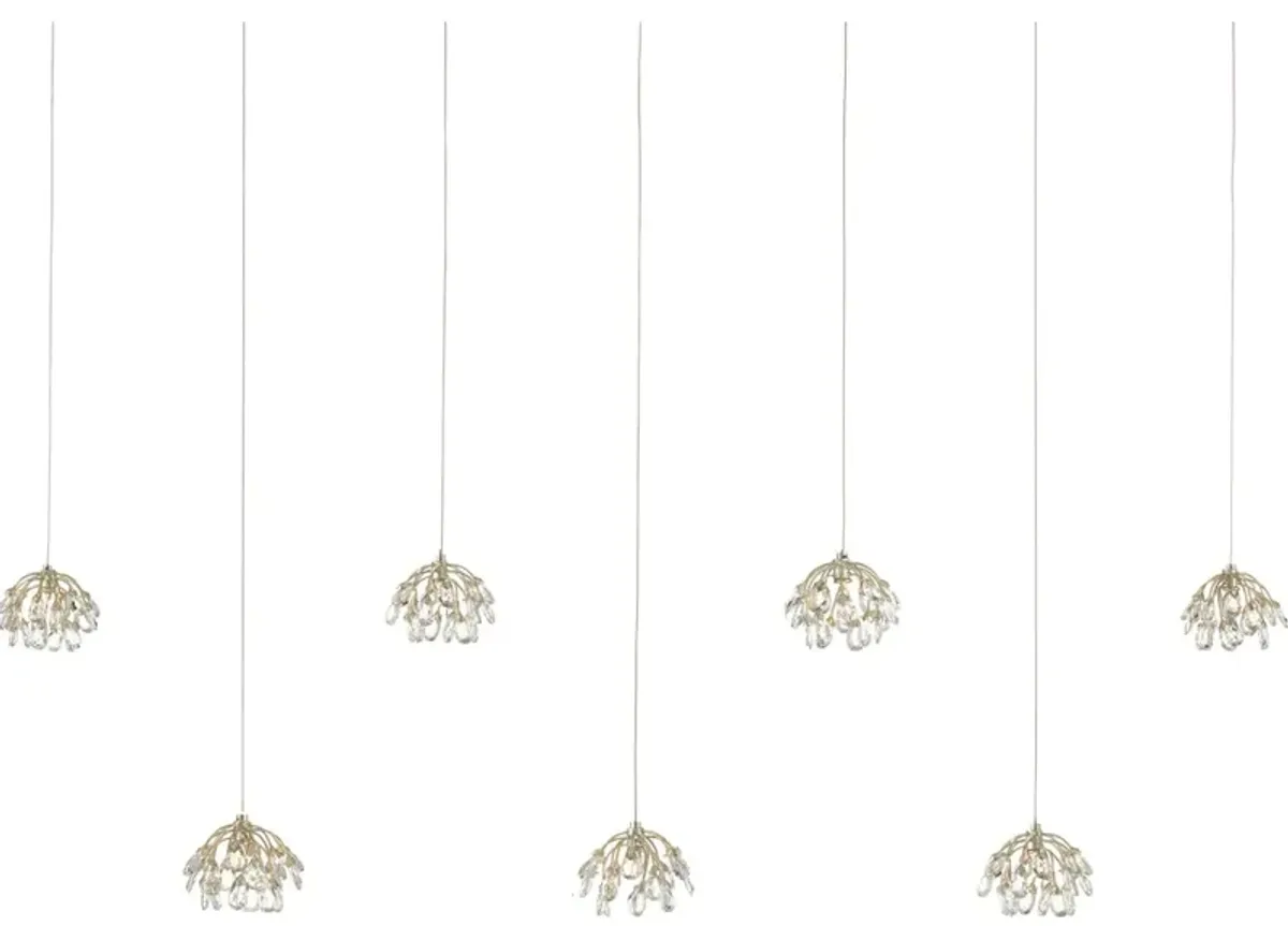 Crystal Bud 7-Light Linear Multi-Drop Pendant