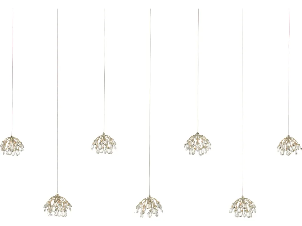 Crystal Bud 7-Light Linear Multi-Drop Pendant