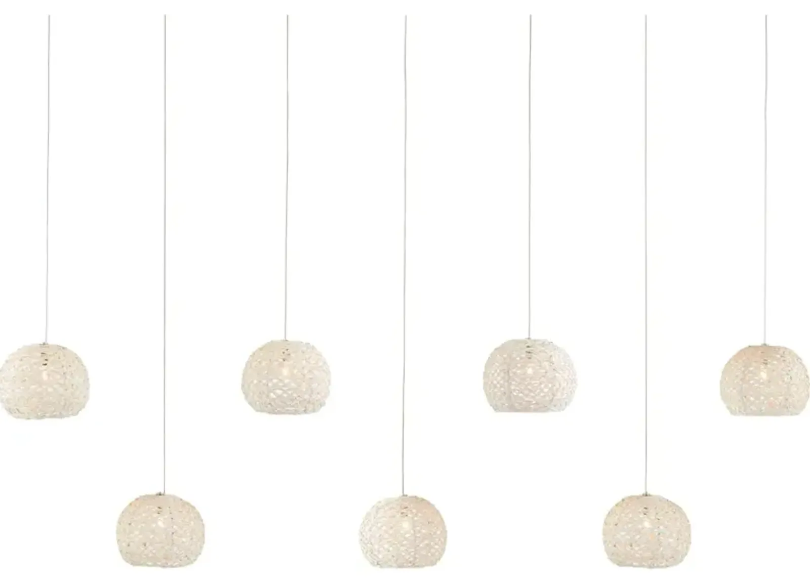 Piero White 7-Light Linear Multi-Drop Pendant