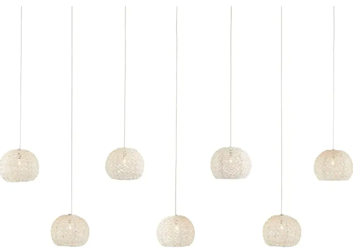 Piero White 7-Light Linear Multi-Drop Pendant