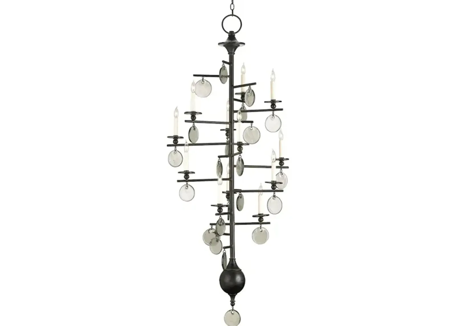 Sethos Large Black Recycled Glass Chandelier