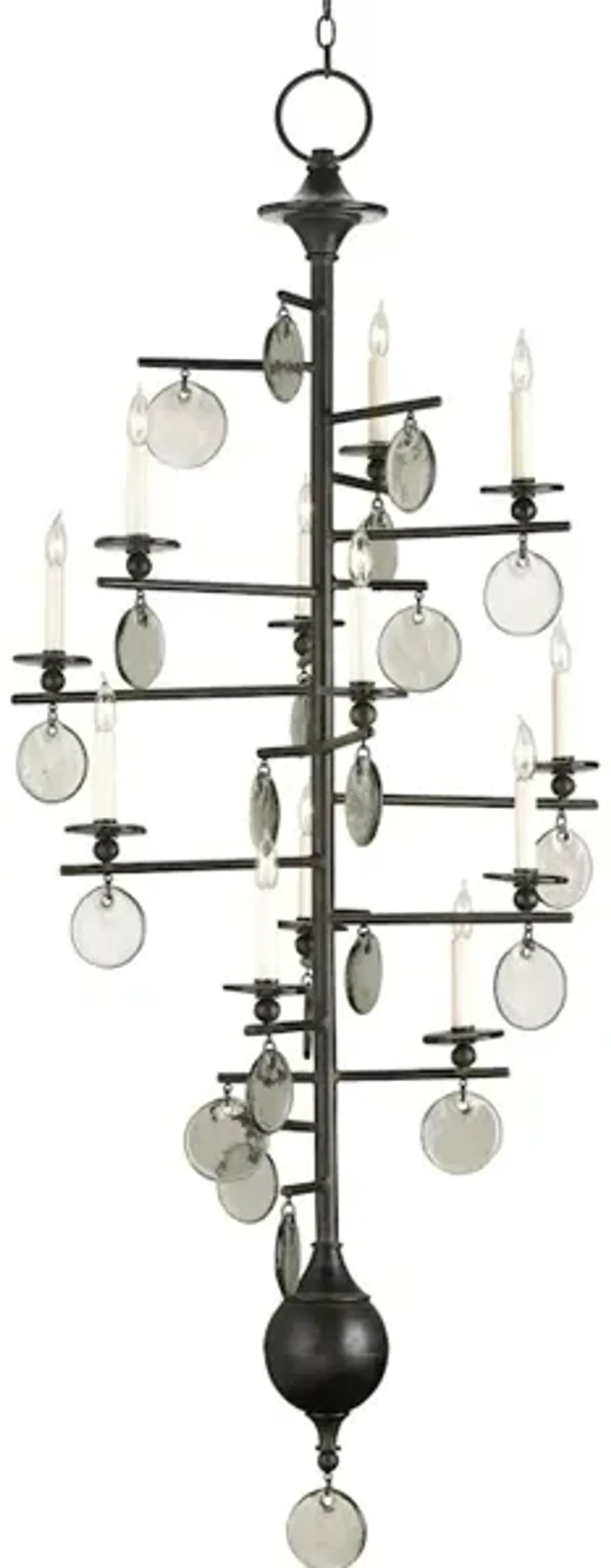 Sethos Large Black Recycled Glass Chandelier