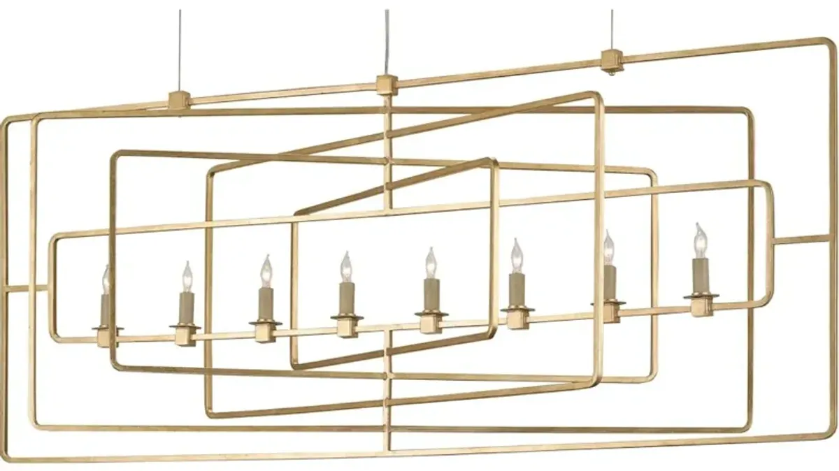 Metro Gold Rectangular Chandelier