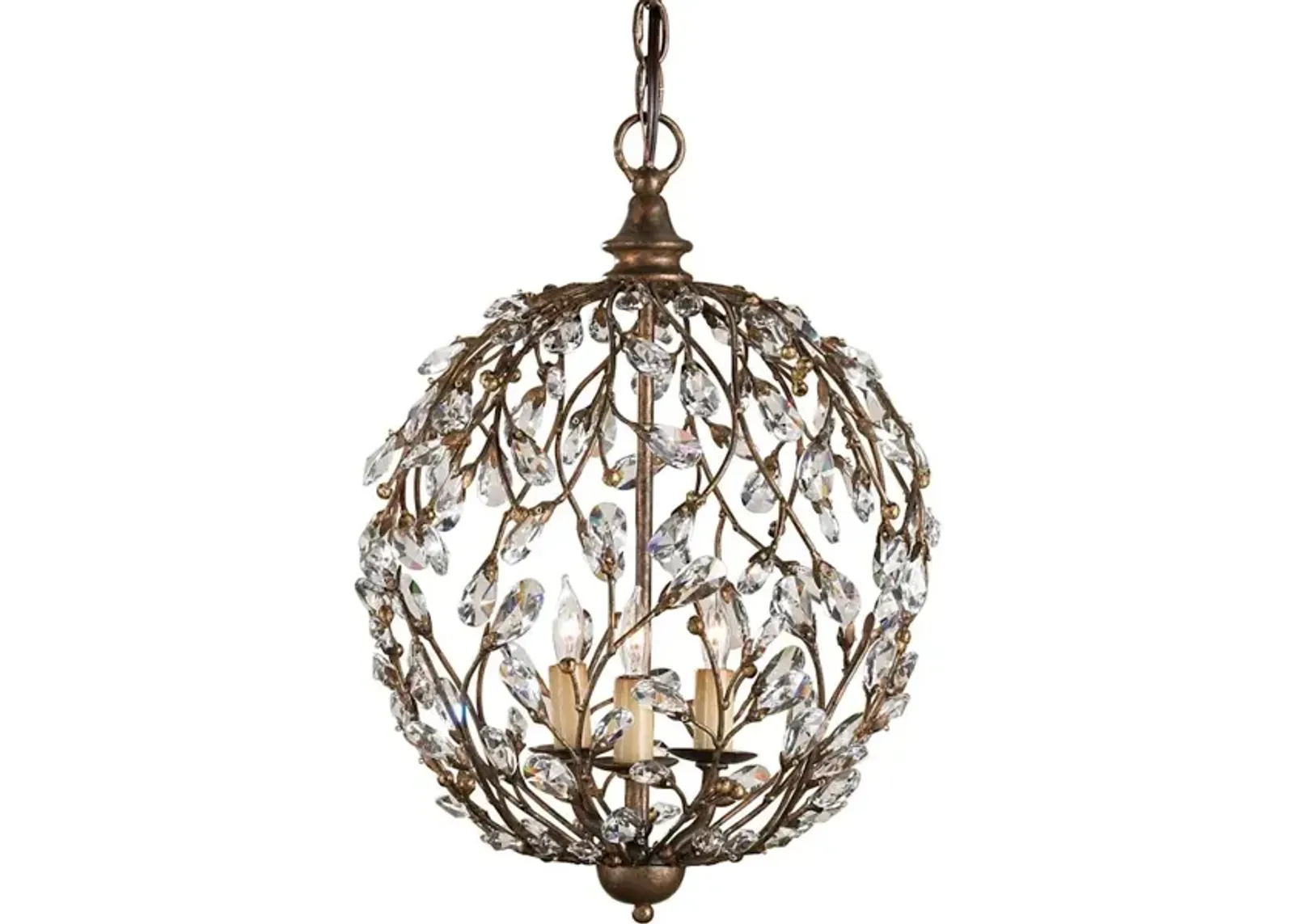 Crystal Bud Gold Orb Chandelier