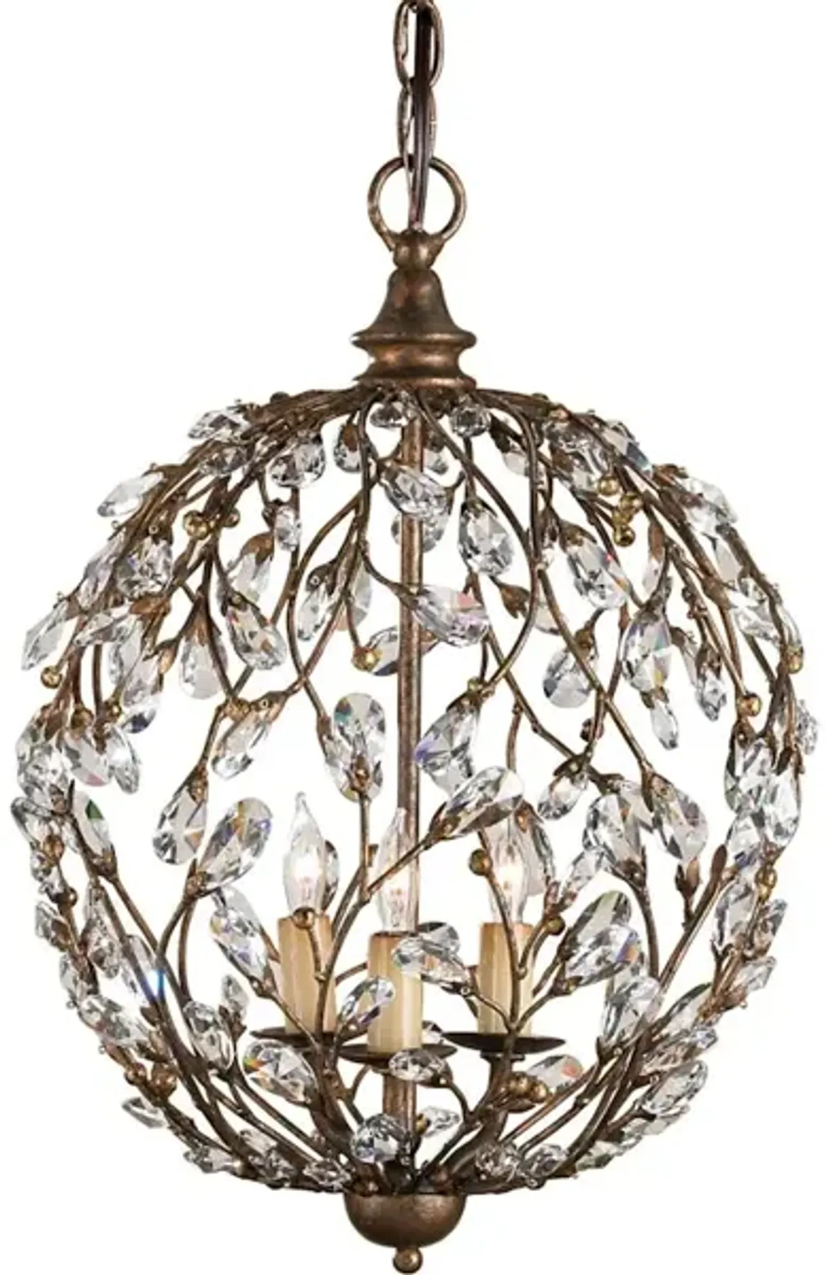 Crystal Bud Gold Orb Chandelier