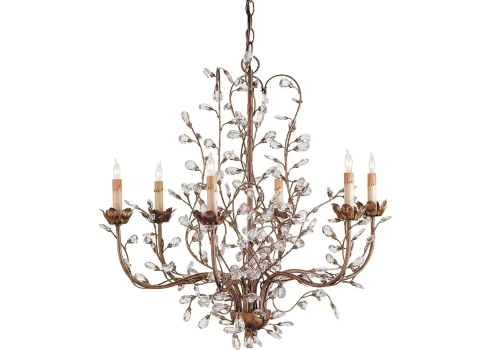 Crystal Bud Medium Gold Chandelier