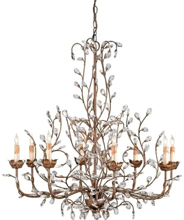 Crystal Bud Large Gold Chandelier
