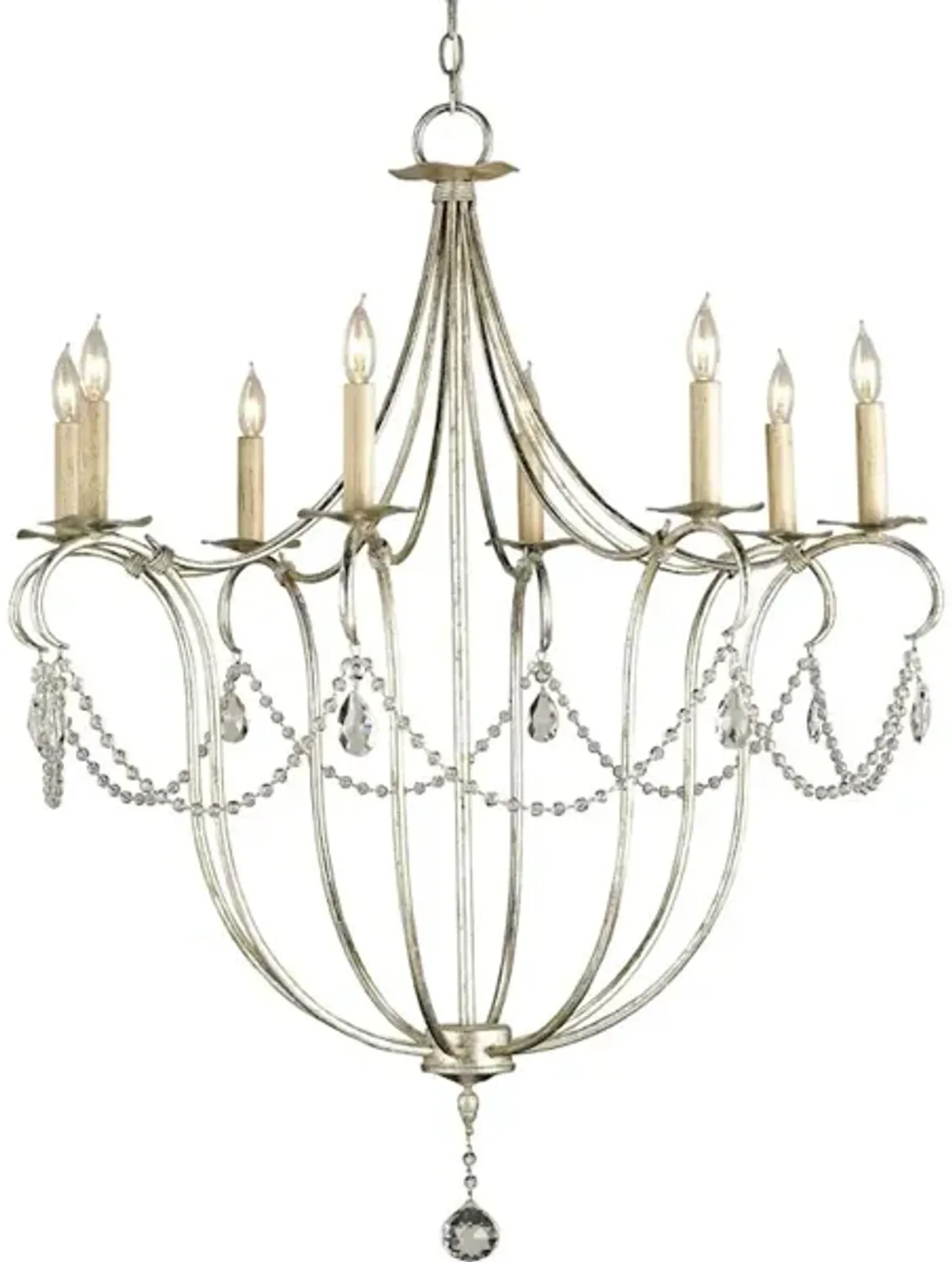 Crystal Lights Large Silver Chandelier