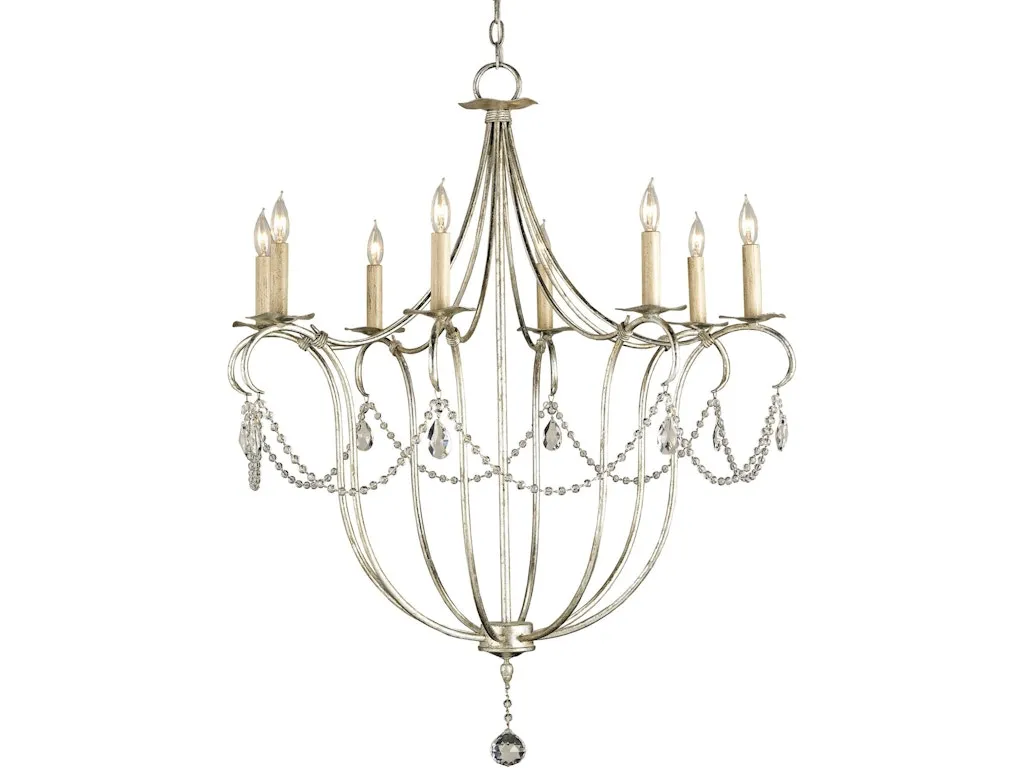 Crystal Lights Large Silver Chandelier