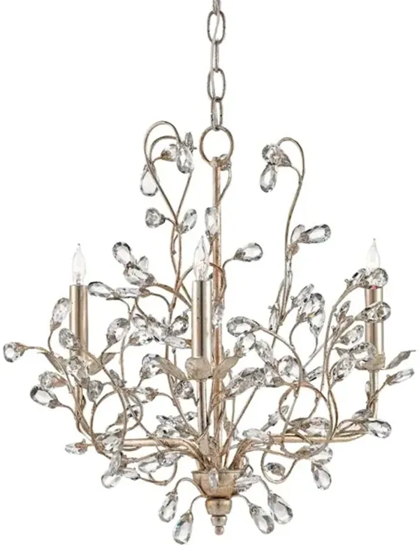 Crystal Bud Small Silver Chandelier