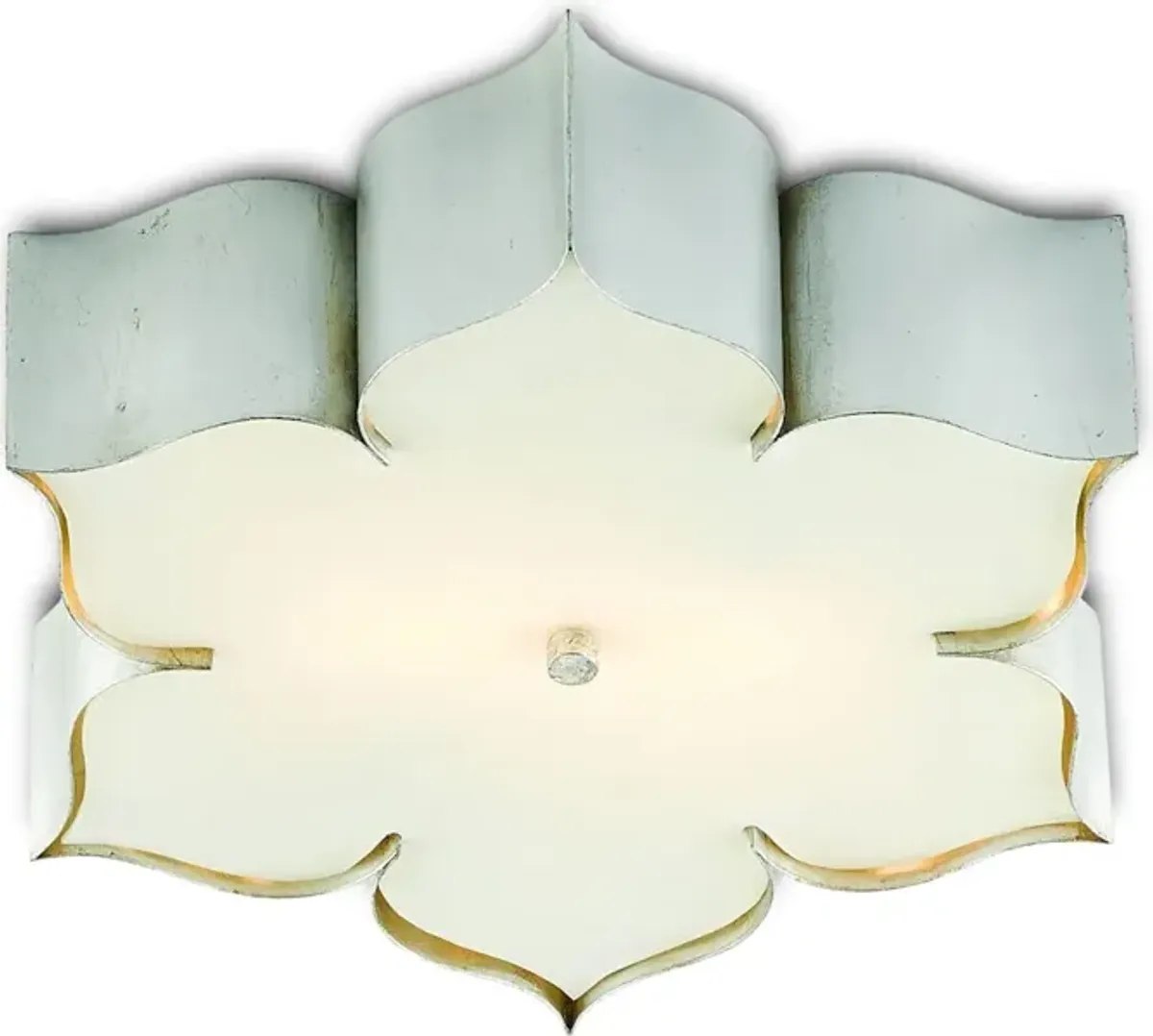 Grand Lotus Silver Flush Mount