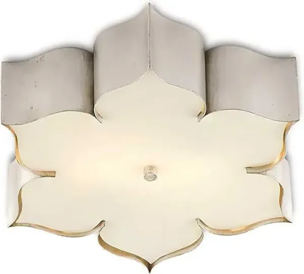 Grand Lotus Silver Flush Mount
