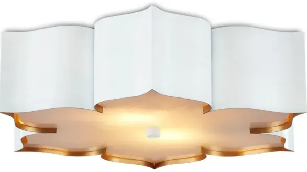 Grand Lotus White Flush Mount