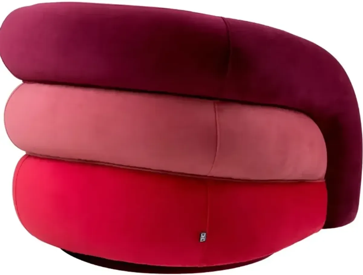 Novelle Swivel Chair - Savona bordeaux red velvet