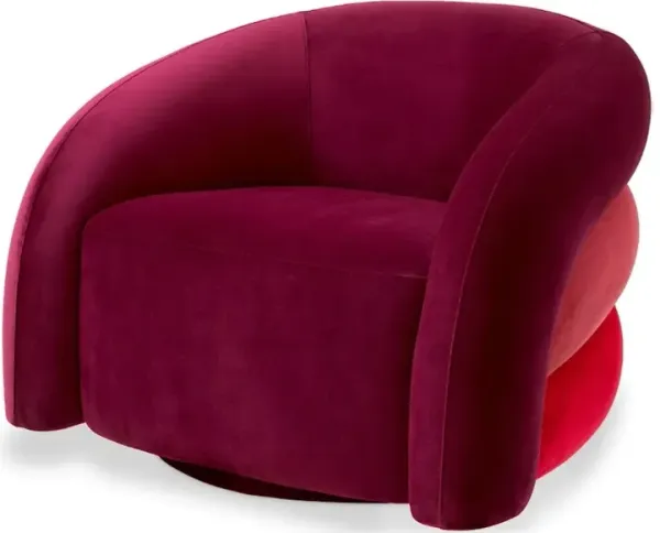 Novelle Swivel Chair - Savona bordeaux red velvet