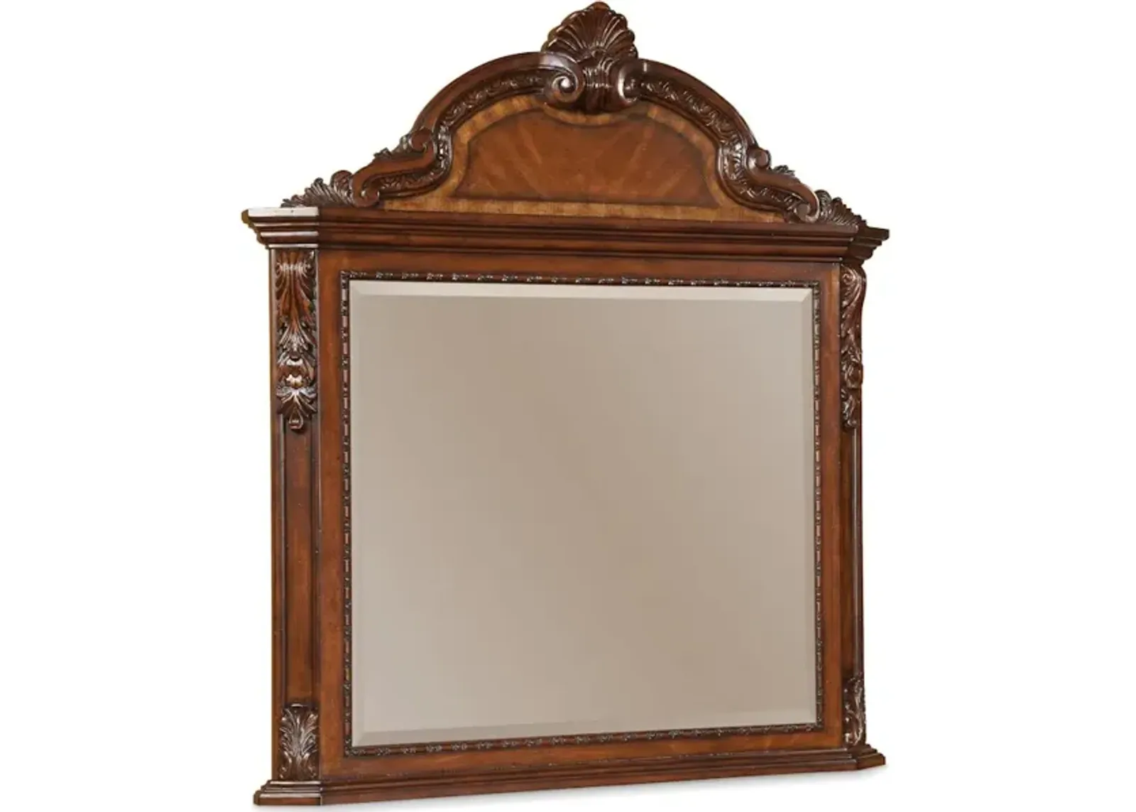 Old World-Crowned Landscape Mirror