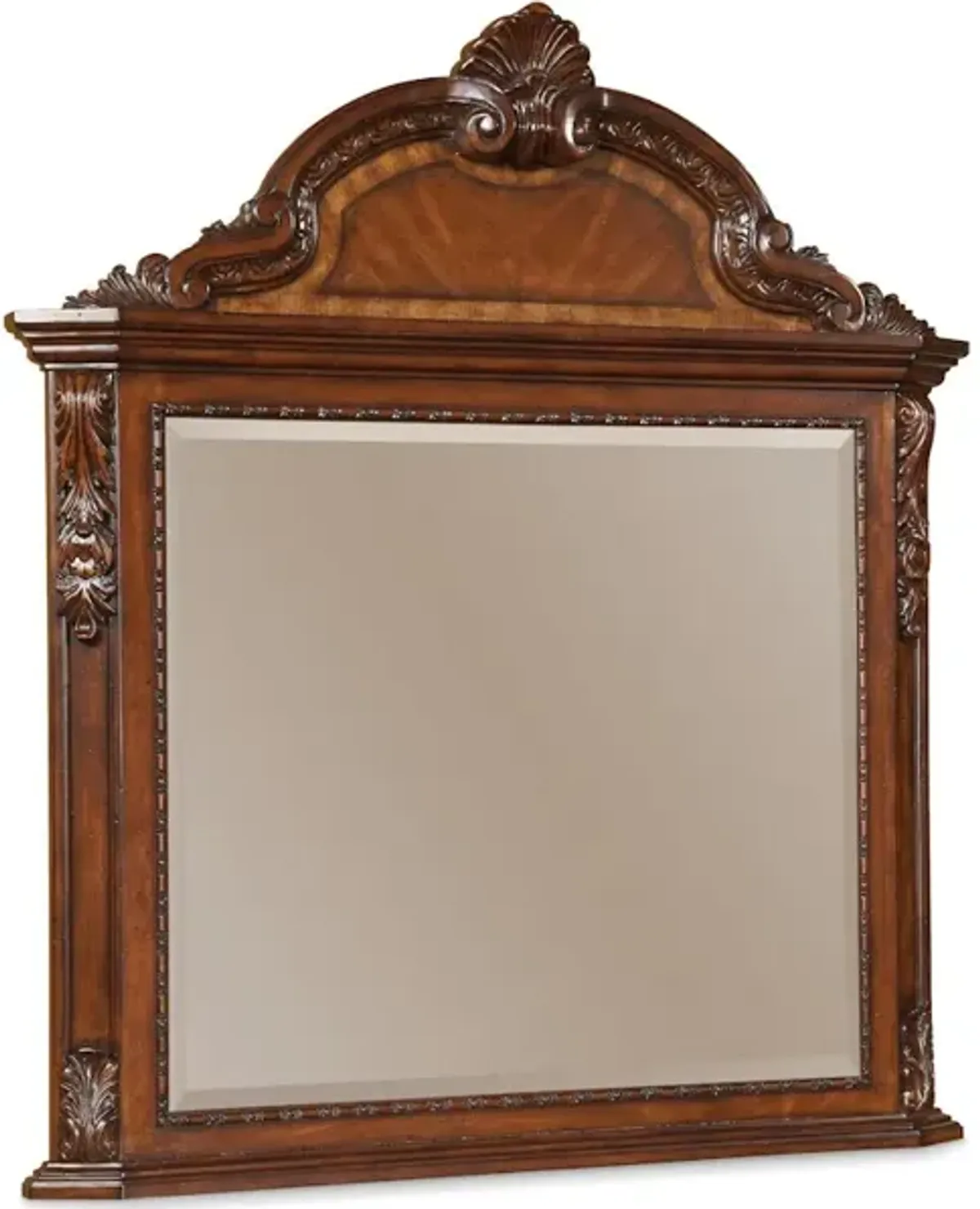 Old World-Crowned Landscape Mirror