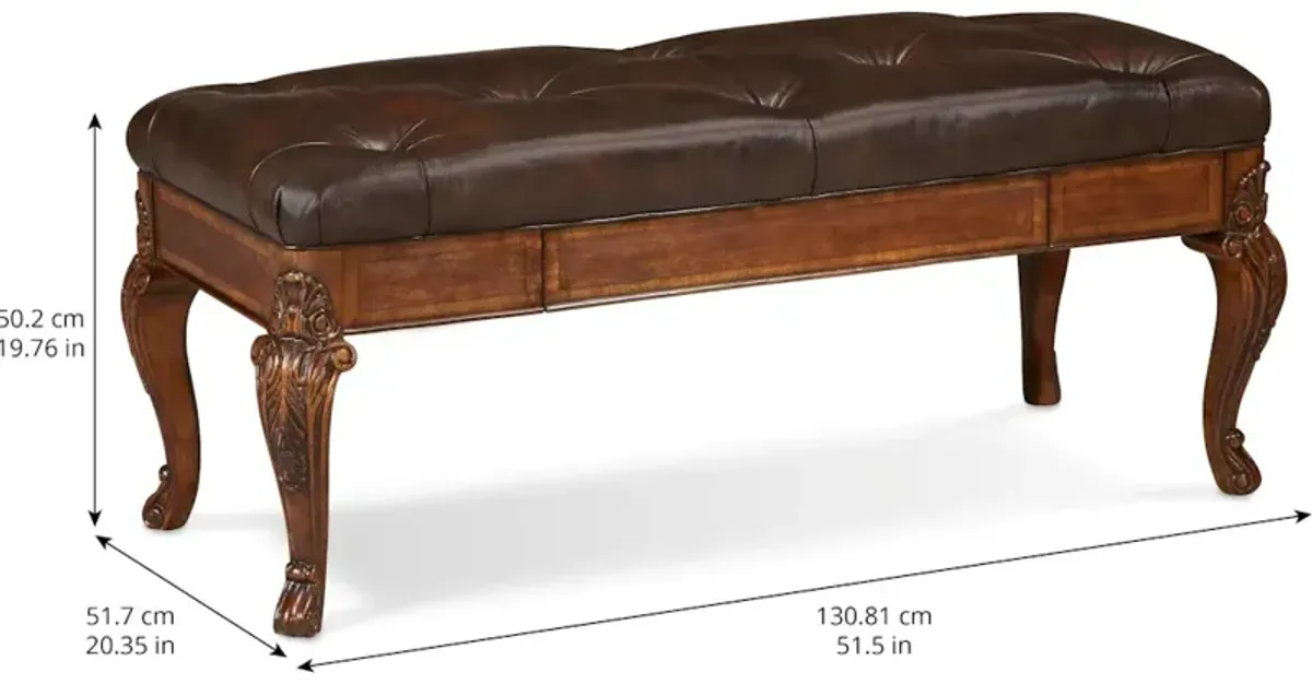 Old World-Storage Bench- Leather