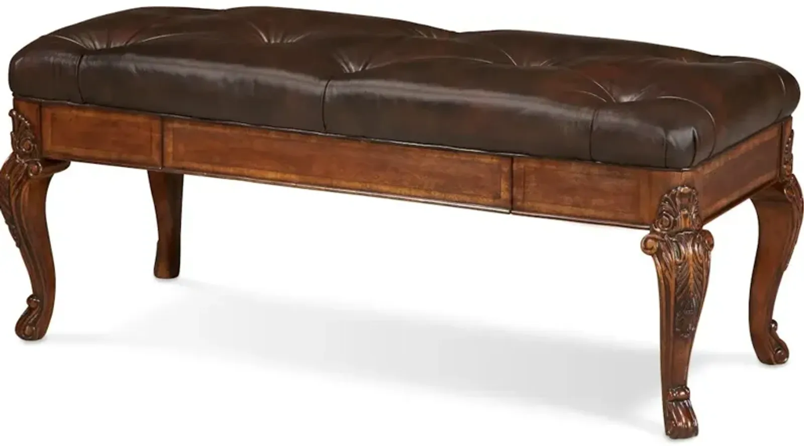 Old World-Storage Bench- Leather