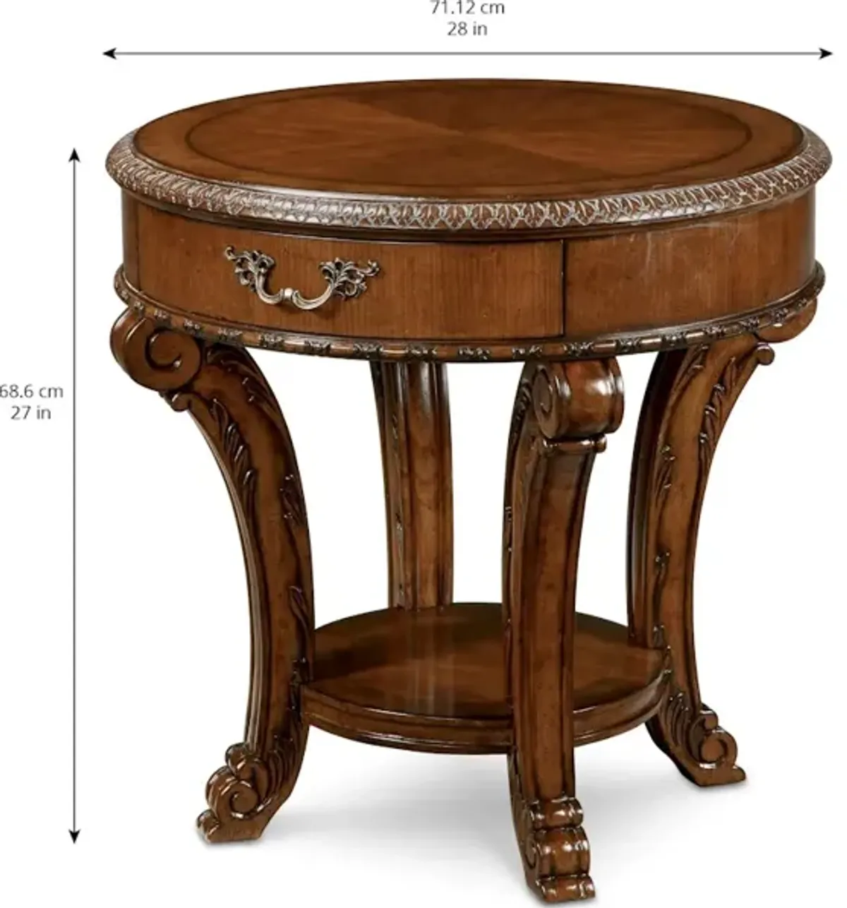 Old World-Round End Table