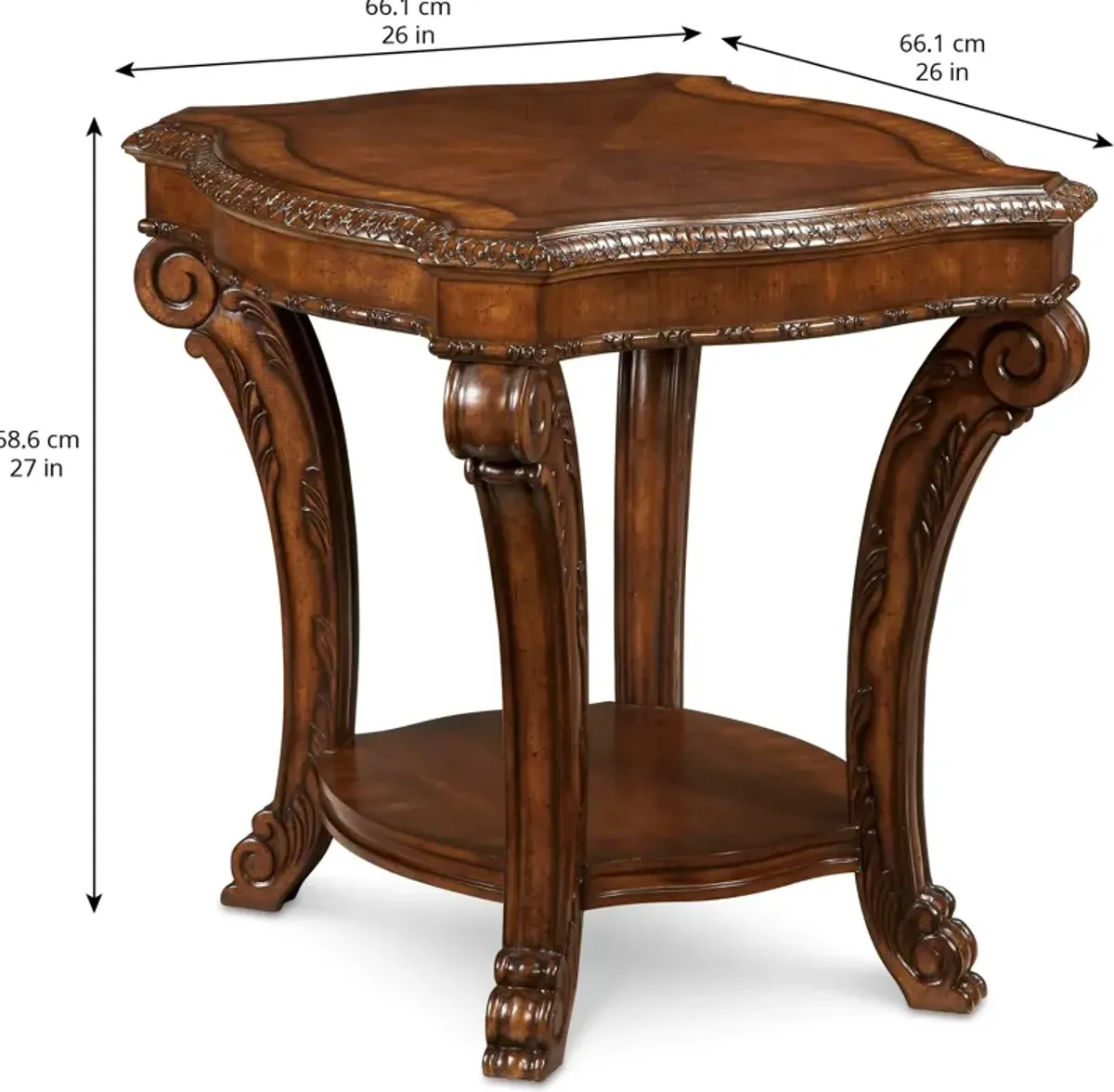 Old World-Rectangular End Table