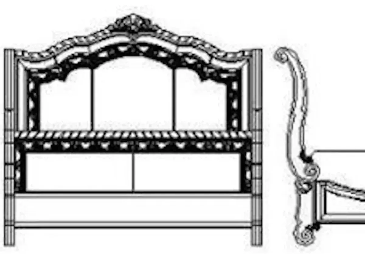 Valencia-5/0 Upholstered Sleigh Bed Headboard