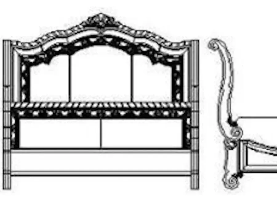 Valencia-6/6 Upholstered Sleigh Bed Headboard