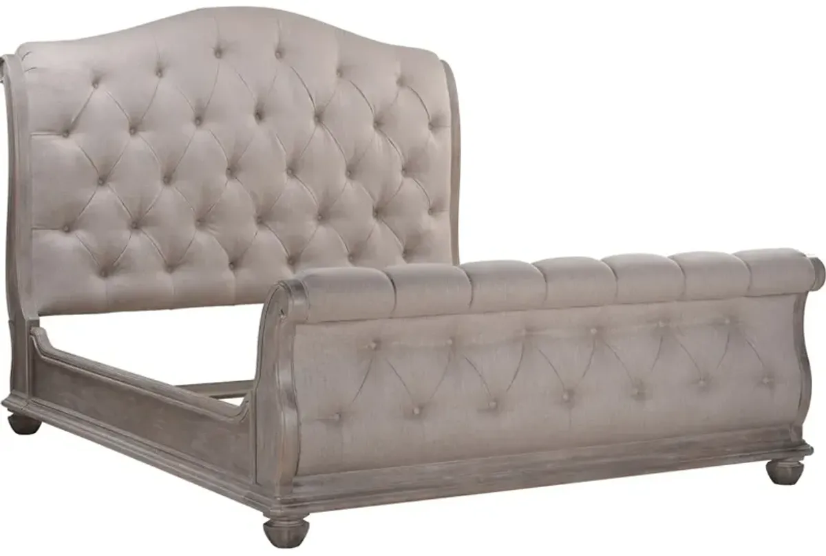 Shoals 5/0 Upholstered Tufted Sleigh Bed